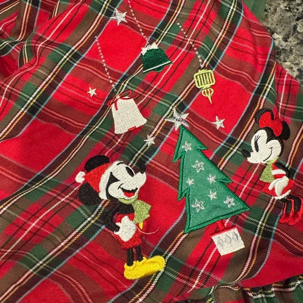 Disney Mickey & Minnie Mouse Christmas Holiday Plaid Dress – Girls 5/6